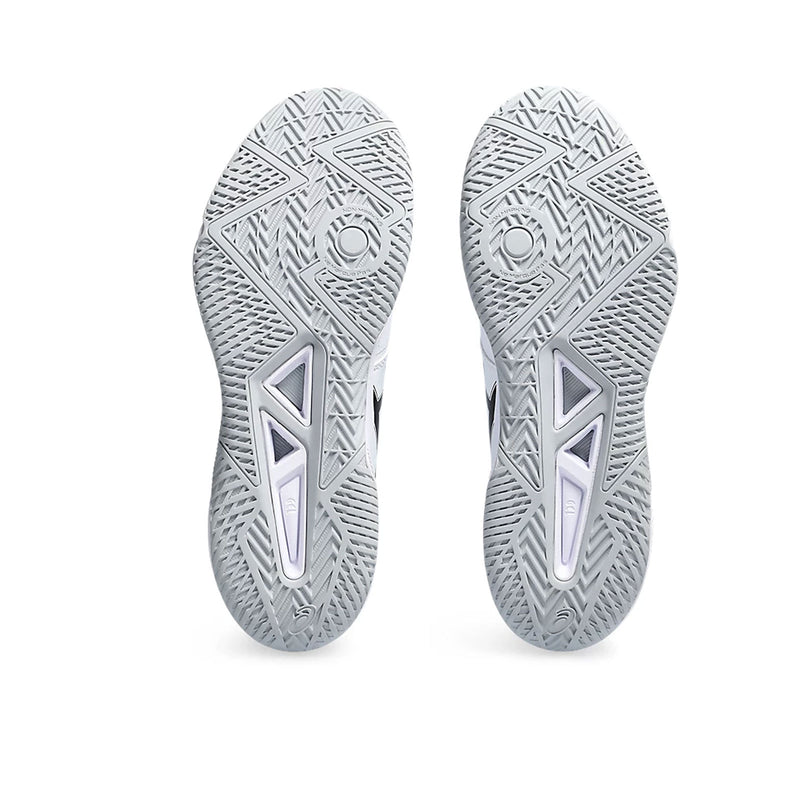 asics gel tactic 12 mens inddor court shoe for pickleball squash badminton white and black color 1071A090.102 sole
