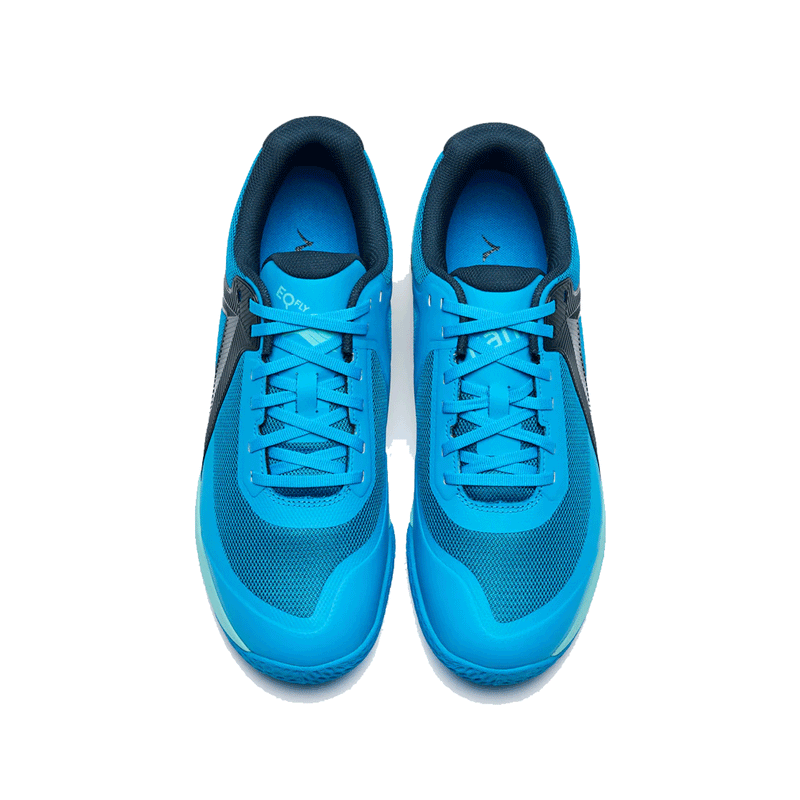 Kanso EQFLY indoor court shoe designed in sweden blue color top view