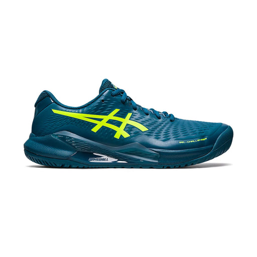asics gel challenger 14 mens outdoor court shoe pickleball tennis restful teal color lateral side