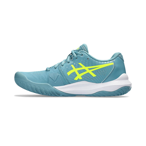asics gel challenger 14 womens ladies tennis pickleball outdoor court shoe gris blue medial side