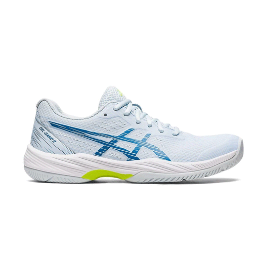 asics gel game  9 womens tennis pickleball shoe outdoor sky blue