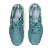 asics gel resolution 8 womens tennis pickleball outdoor court shoe smoke blue