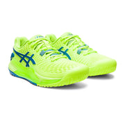 asics gel resolution 9 womens ladies outdoot court tennis pickleball shoes hazrd green