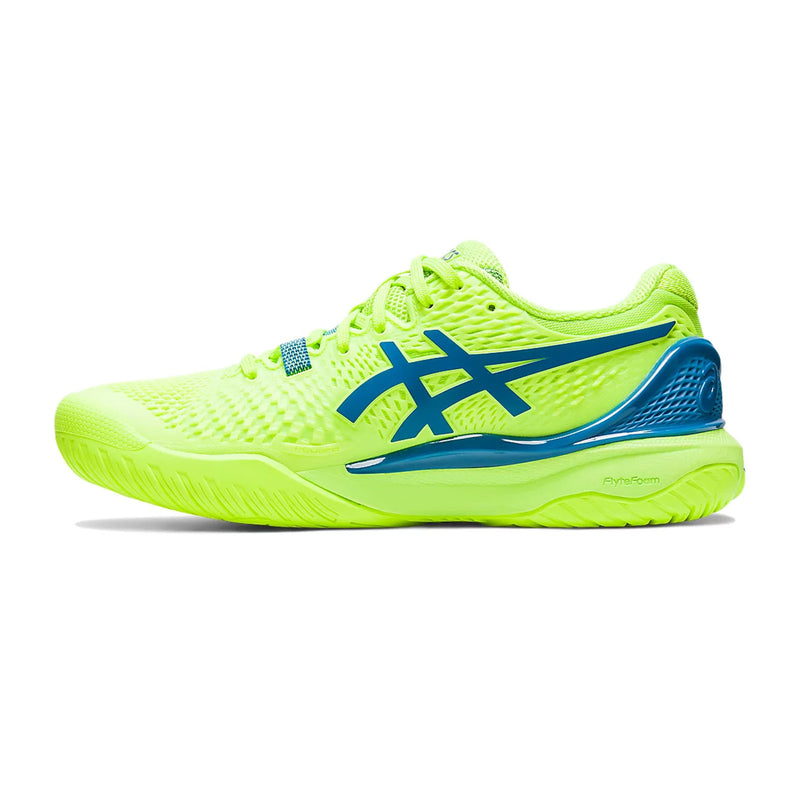 asics gel resolution 9 womens ladies outdoot court tennis pickleball shoes hazrd green