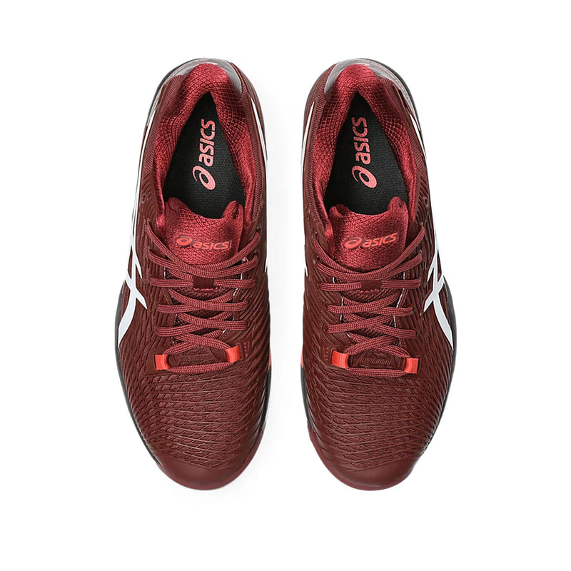 asics solution speed ff2 outdoor court shoe tennis pickleball antique red top view