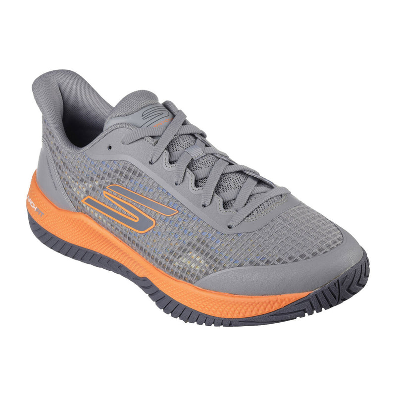 skechers viper court pro grey orange mens pickleball shoe sketchers