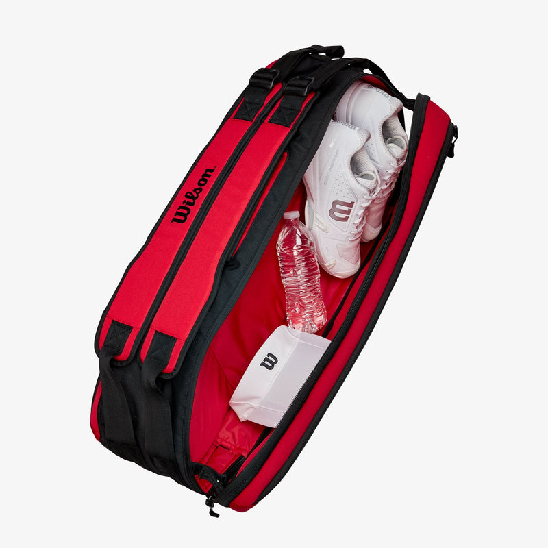Wilspn clash v2 tennis racquet bag red grey PET