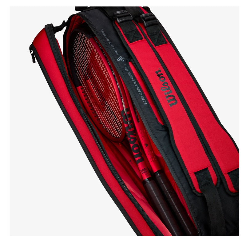 Wilspn clash v2 tennis racquet bag red grey PET