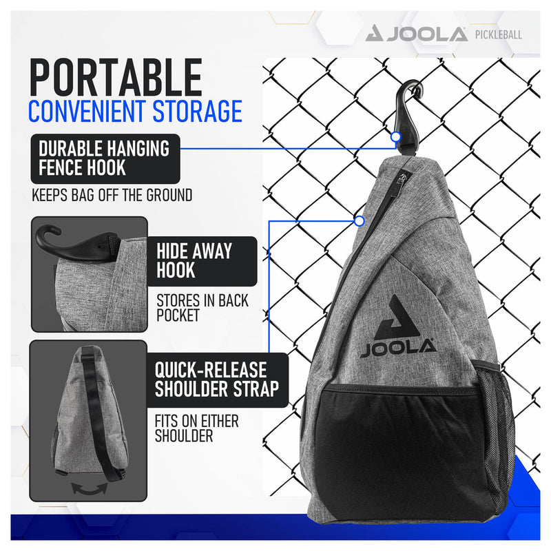 joola sling bag grey black hook fence