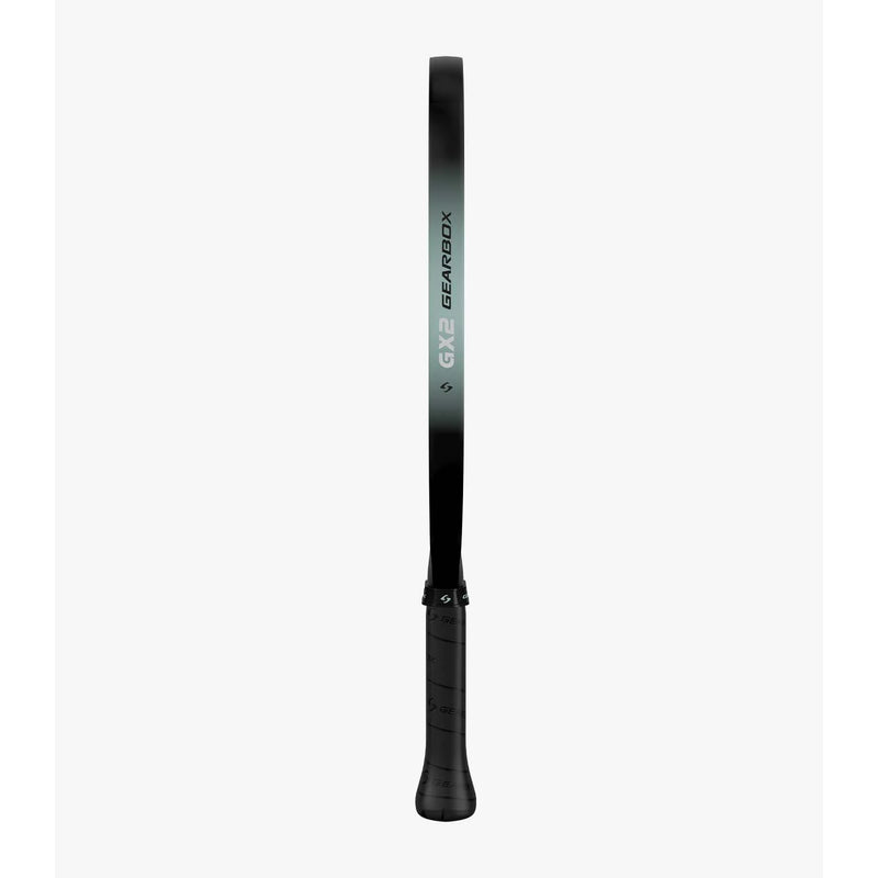 Black and green pickleball paddle bumper with 'Gearbox' branding on a white  background gx2 hyper 