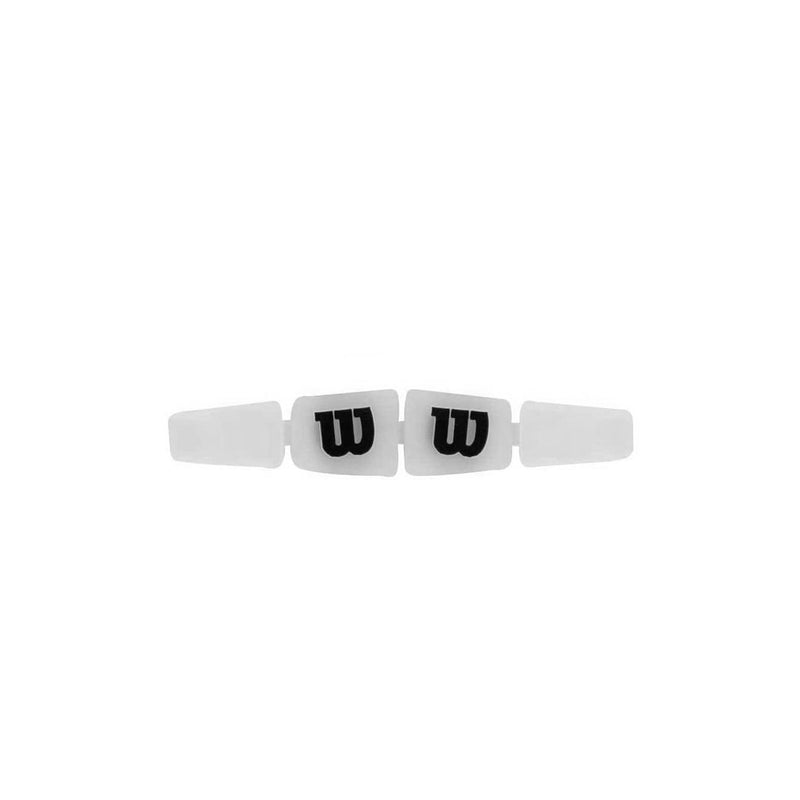 Wilson shock trap string vibration dampener silicone rubber stretch install below first cross string opaque white black
