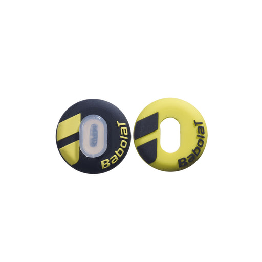babolat custom damp feel tennis racquet vibration reduction black yellow close up