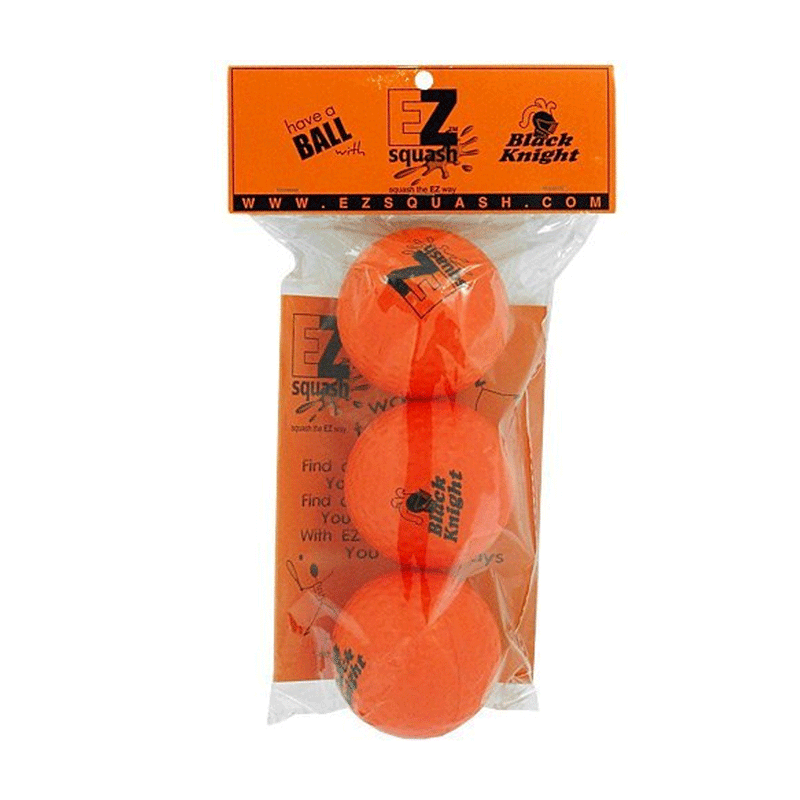 Beginner squash balls and for juniors. Squishy Foam balls called the EZ Foam balls from Black Knight