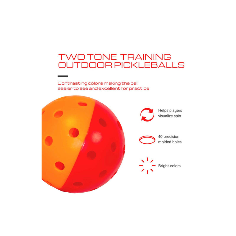 gamma two tone pickleball ball teach spin learn outdoor red orange