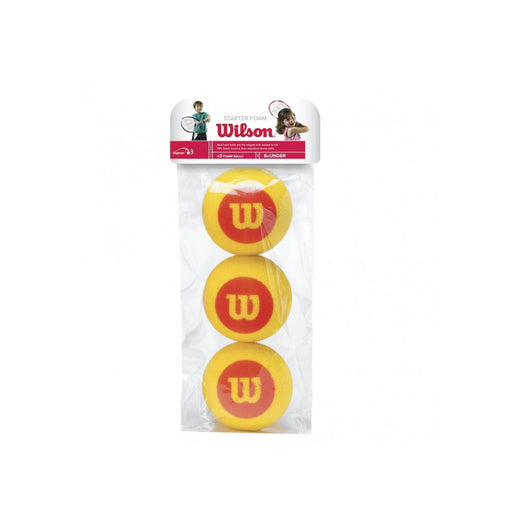 Wilson foam starter tennis balls for ages 8 years and under. Bigger size and soft foam.