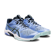 asics gel blade 8 womens indoor court shoe for squash badminton pickleball periwinkle / french blue color