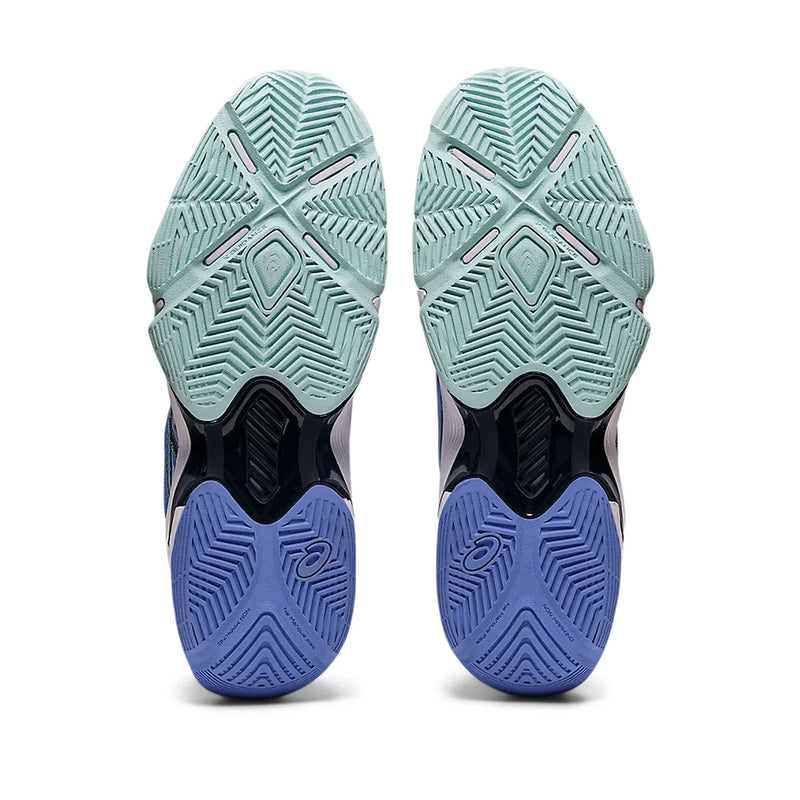 asics gel blade 8 womens indoor court shoe for squash badminton pickleball periwinkle / french blue color