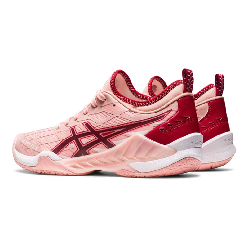 asics womens gel blast 3 ff indoor court shoe for squash badminton pickleball pink color back side view
