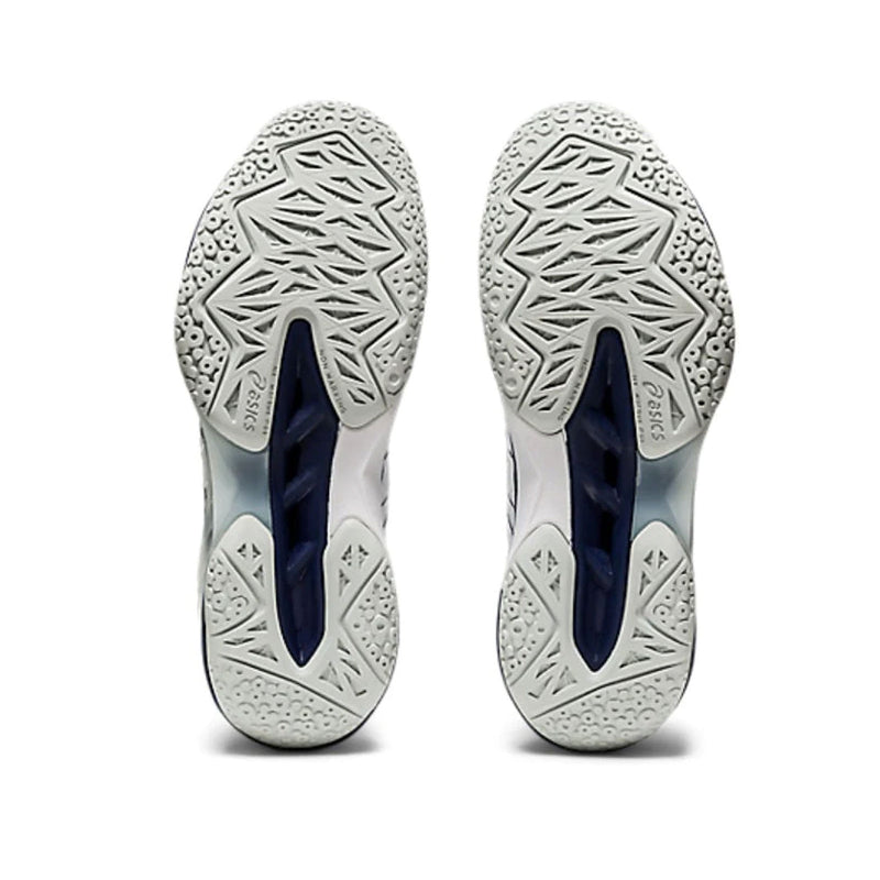 Asics Blast FF 2 squash badminton pickleball indoor shoe white blue colorway sole