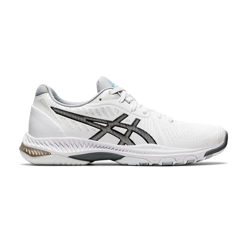 asics gel netburner ballistic ff 2 indoor court shoe women squash badminton pickleball white black colour