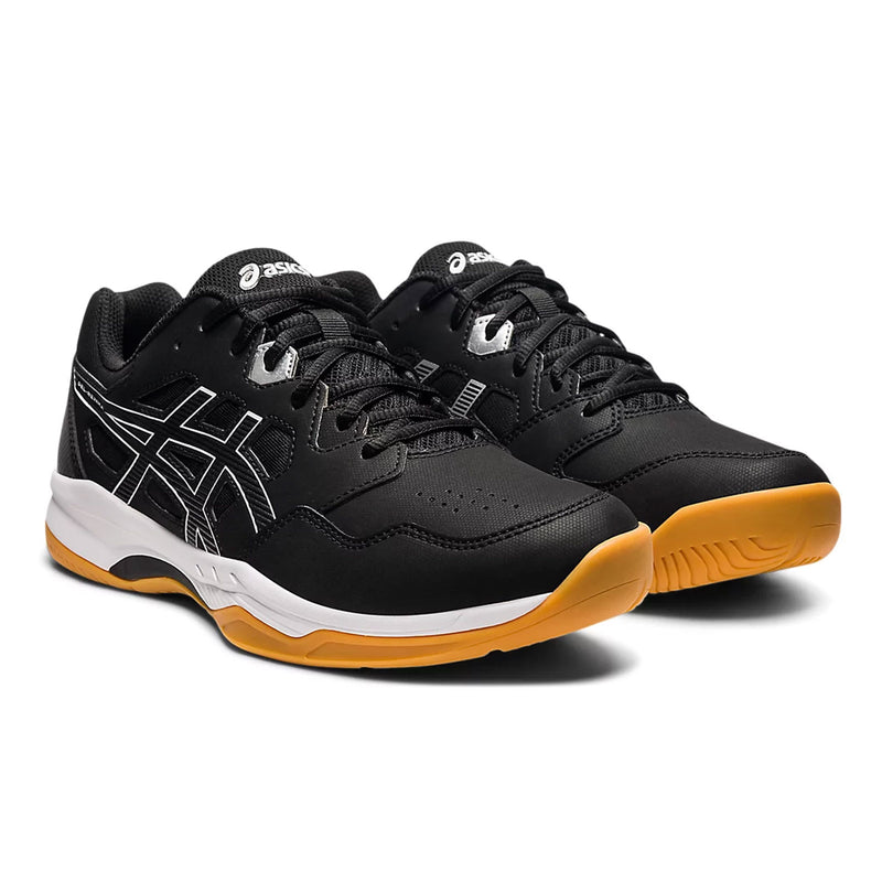 asics gel renma black mens indoor court shoe front view