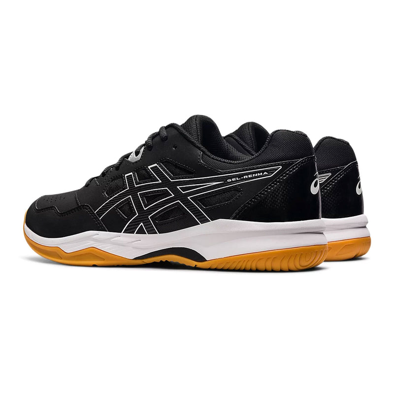 asics gel renma black mens indoor court shoe back view
