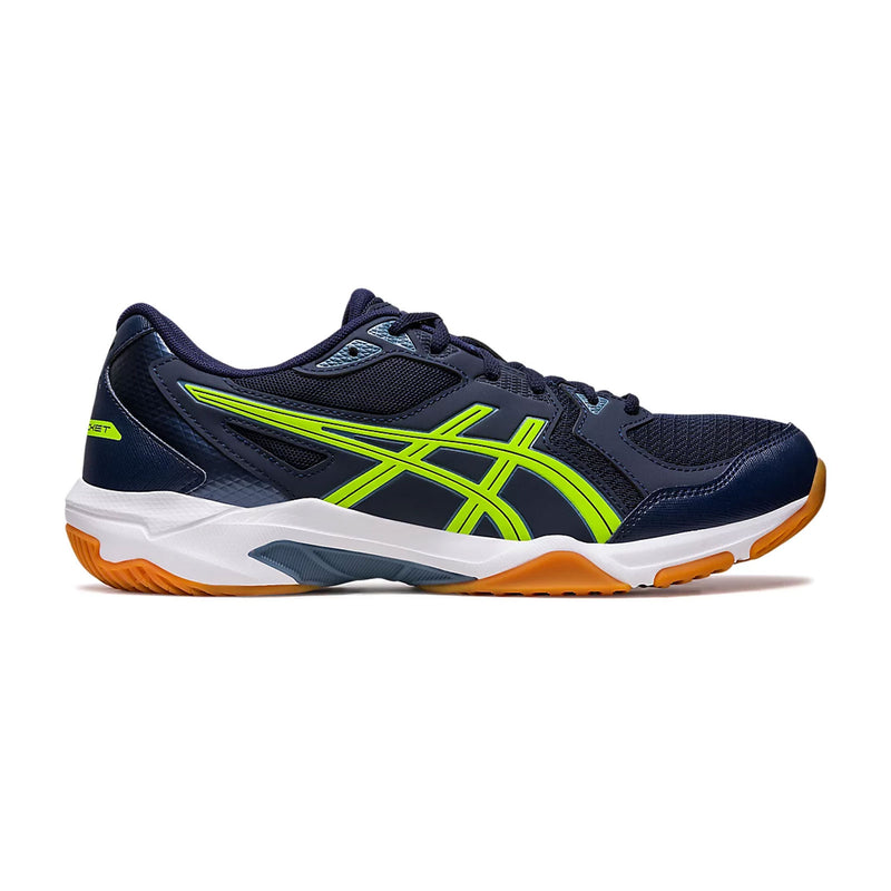 asics rocket 10 hazard green inddor court shoe pickleball squash badminton