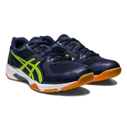 asics rocket 10 hazard green inddor court shoe pickleball squash badminton