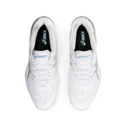 asics sky elite ff womens indoor court shoe for volleyabll squash pickleball white/sky blue color top view