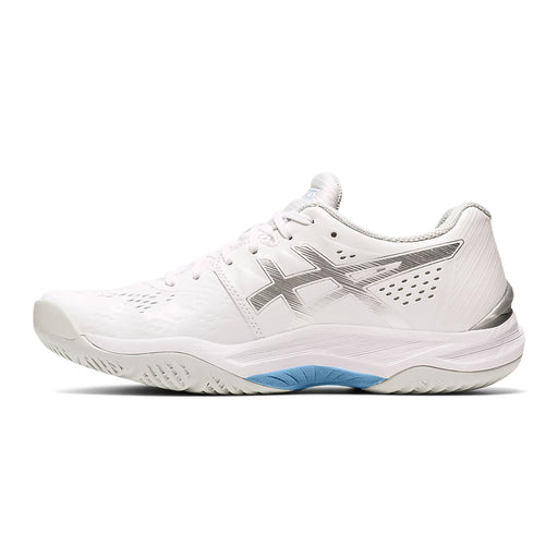 asics sky elite ff womens indoor court shoe for volleyabll squash pickleball white/sky blue color
