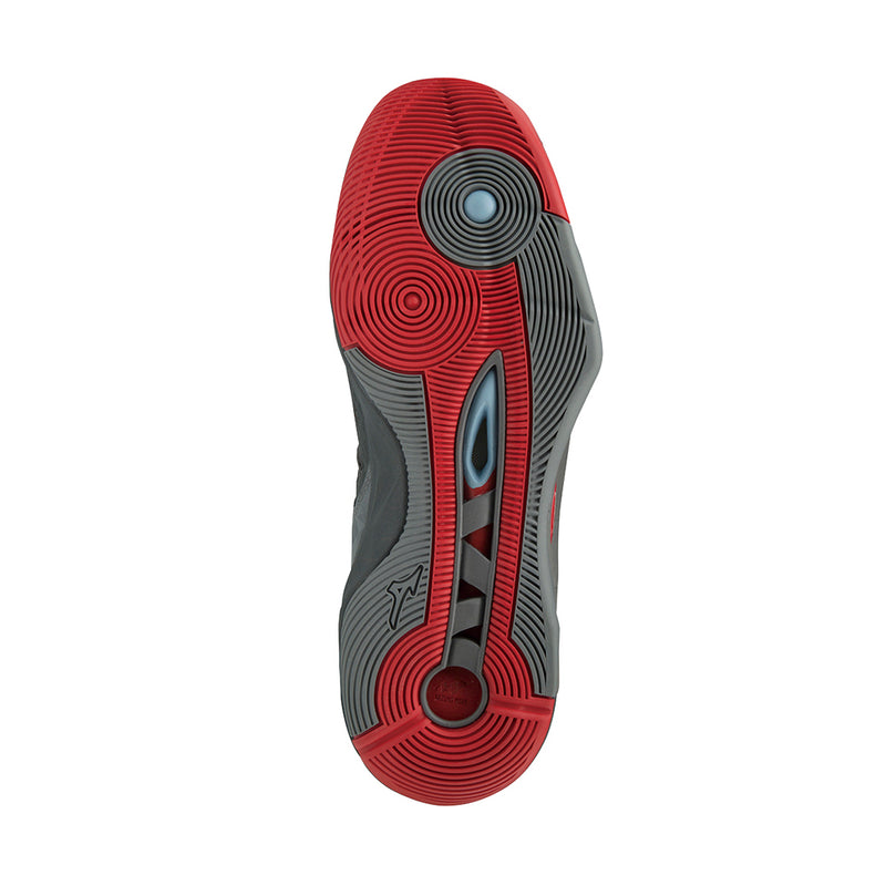 Mizuno Wave Momentum Indoor Court shoe red grey