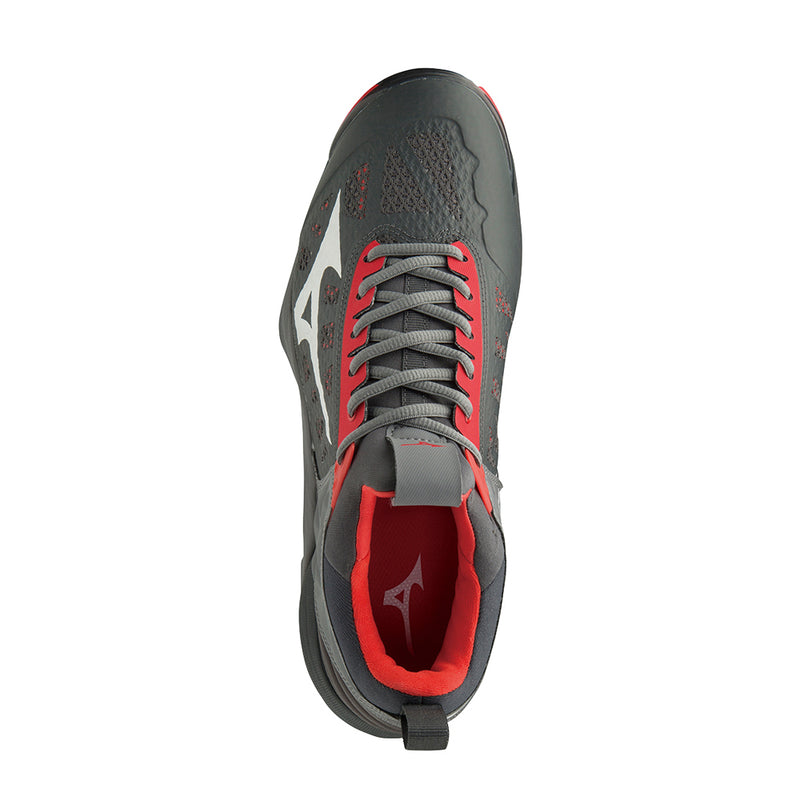 Mizuno Wave Momentum Indoor Court shoe red grey