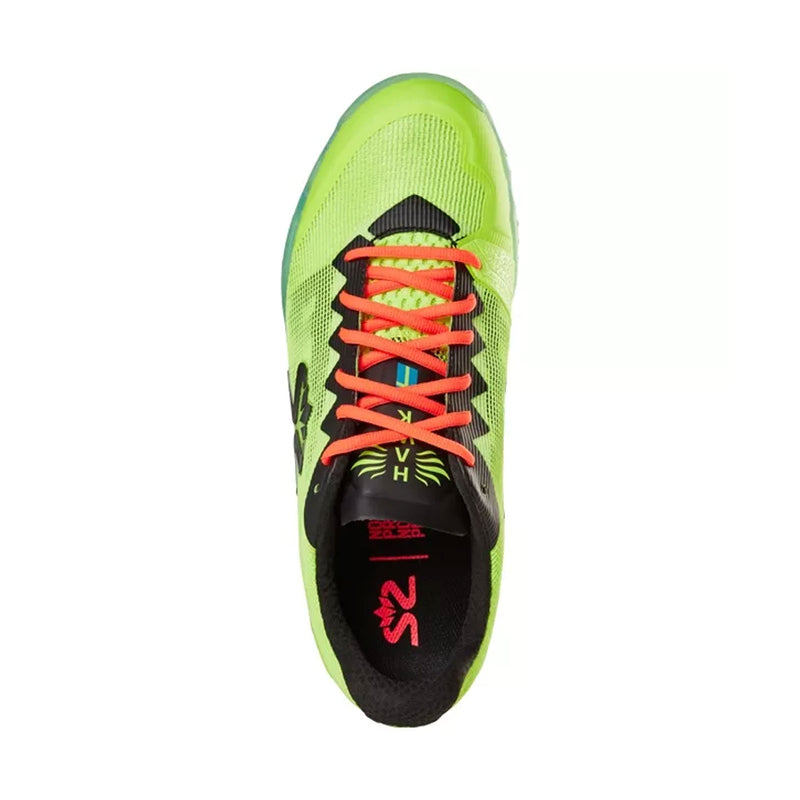 Salming hawk safet yellow black indoor court shoe high performance clear transparent sole squash badminton pickleball low to the ground