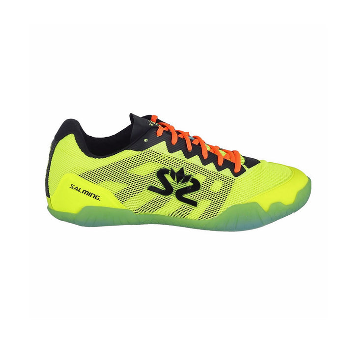 Salming hawk safet yellow black indoor court shoe high performance clear transparent sole squash badminton pickleball
