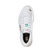 salming womens ladies viper 5 white gold indoor court shoe for squash pickleball badminton best high performance top view
