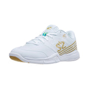 salming womens ladies viper 5 white gold indoor court shoe for squash pickleball badminton best high performance