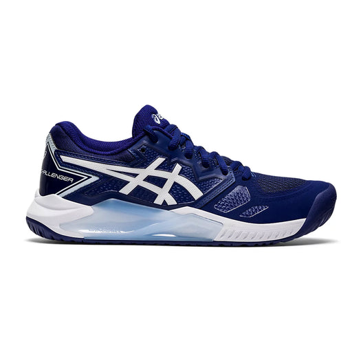 asics gel challenger 13 women's outdoor court shoe for tennis pickleball dive blue soft sky color hardcourt lateral side