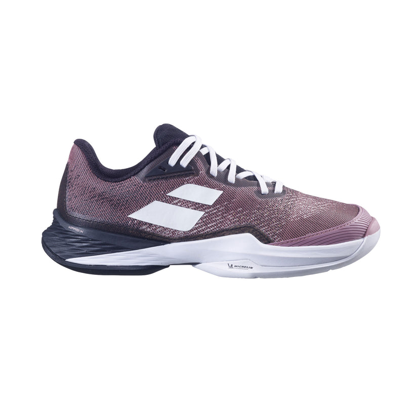 babolat jet mach 3 tennis pickleball outdoor court shoe black pink michelin rubber outsole comfort light