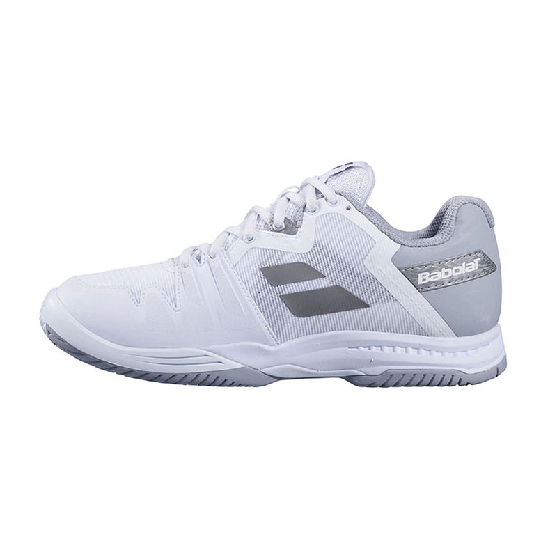 babolat sfx3 outdoor court shoe for pickleball tennis white grey colorway