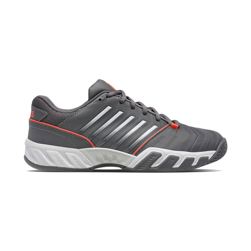 kswiss bigshot light 4 tennis pickleball outdoor court shoe grey orange medium width good value lateral side