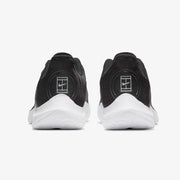 nike gp turbo hc black mens tennis shoe white hardcourt heel