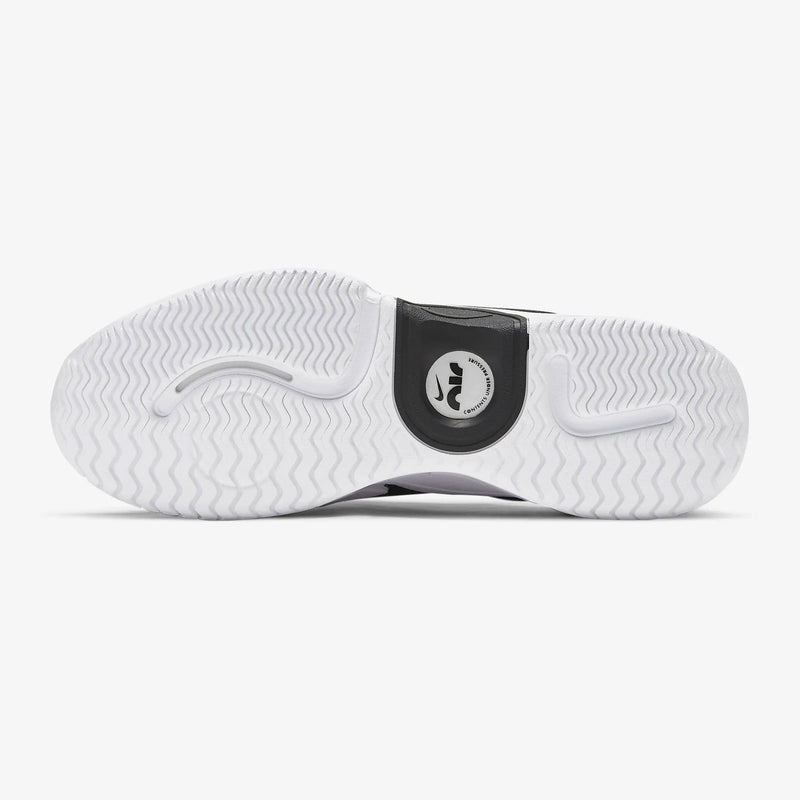 nike gp turbo hc black mens tennis shoe white hardcourt sole non marking