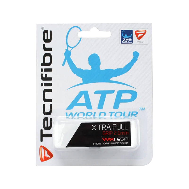 tecnifibre xtra full cushion grip for tenis, squash, badminton or pickleball. Wax resin for more stick. 2.1mm thick