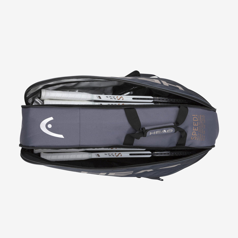 head djokovic r6 tennis bag pickleball squash badminton anthracite color 2 compartments