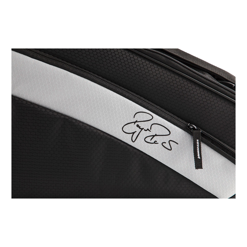 wilson rf team 3 pack tennis squash badminton bag black silver