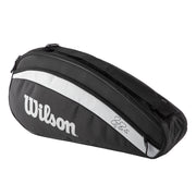 wilson rf team 3 pack tennis squash badminton bag black silver