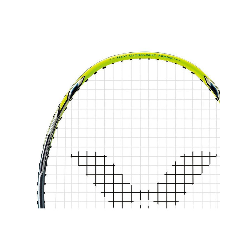 victor drive x lightfighter 60 badminotn racquet 6u weight light and fast yellow metallic