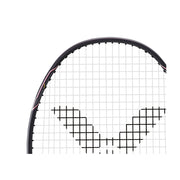 thruster K 1h badminton racquet in black grey color max tension 33 lbs full graphite medium flex shaft best for recreational to intermediate players pink