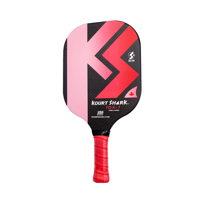 kourt shark pickleball paddle tdx1 edgeless no bumper red
