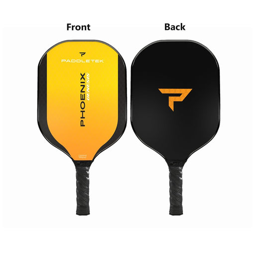 paddletek phoenix genesis pickleball paddle lightweight yellow 7.4 oz to 7.8 oz front back